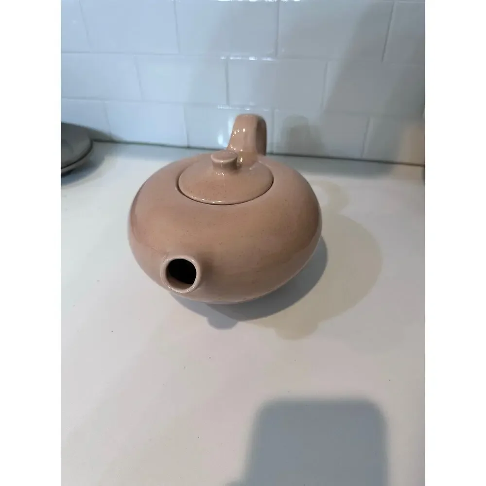 Vintage Russel Wright Pink Oneida Speckled Midcentury Pottery Teapot